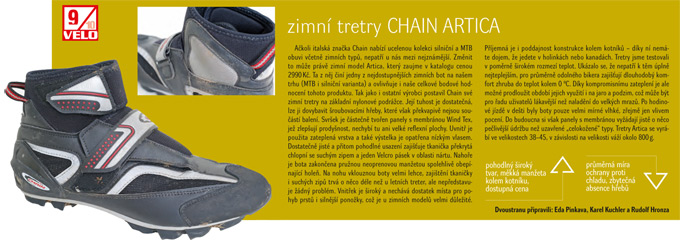 Minitest zimní boty Chain Artica v časopise Velo 2/2012
